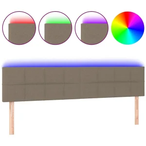 Hoofdbord LED 180x5x78/88 cm stof taupe