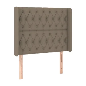 Hoofdbord met randen 103x16x118/128 cm stof taupe