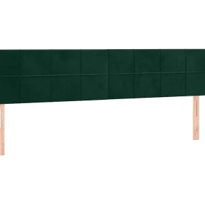 Hoofdbord met randen 183x23x78/88 cm fluweel donkergroen Hoofdbord met randen 183x23x78/88 cm fluweel donkergroen