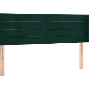 Hoofdbord met randen 147x23x78/88 cm fluweel donkergroen Hoofdbord met randen 147x23x78/88 cm fluweel donkergroen