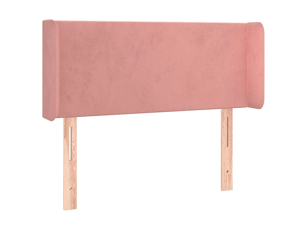 Hoofdbord met randen 103x16x78/88 cm fluweel roze