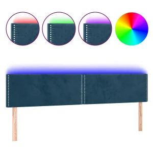 Hoofdbord LED 180x5x78/88 cm fluweel donkerblauw