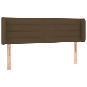 Hoofdbord met randen 147x16x78/88 cm stof donkerbruin