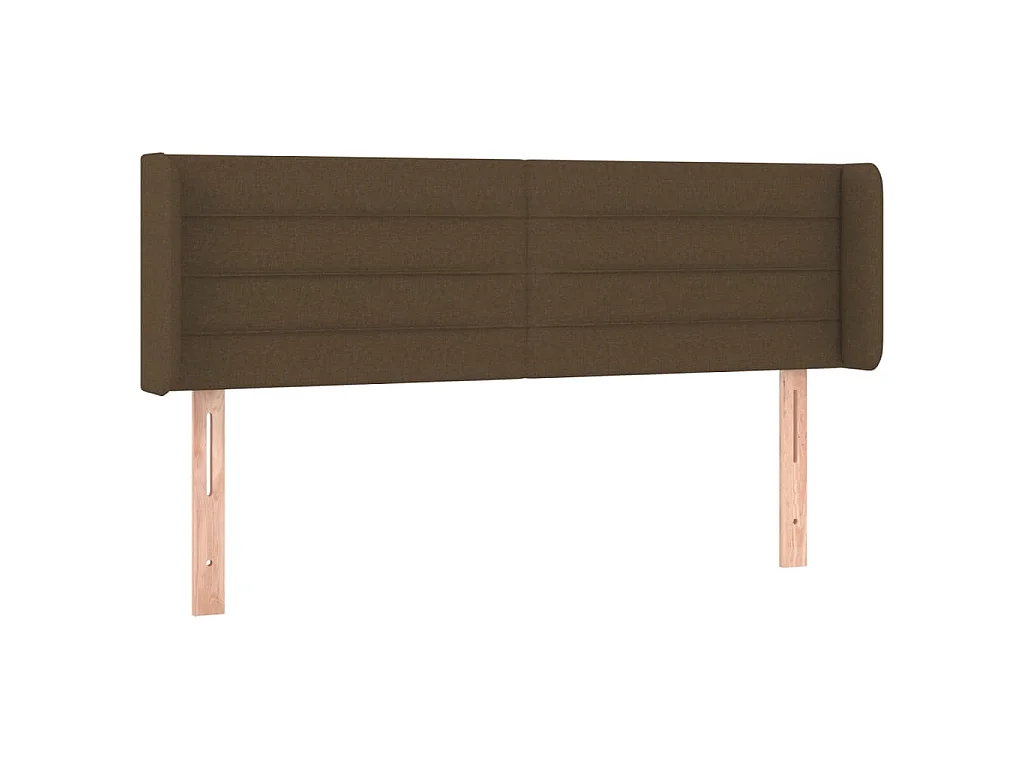 Hoofdbord met randen 147x16x78/88 cm stof donkerbruin