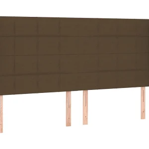 Hoofdbord met randen 203x23x118/128 cm stof donkerbruin Hoofdbord met randen 203x23x118/128 cm stof donkerbruin