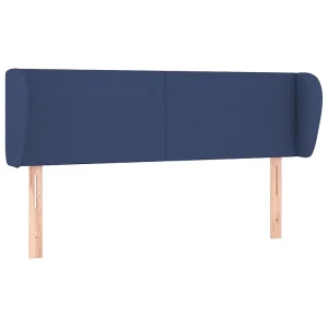 Hoofdbord met randen 147x23x78/88 cm stof blauw Hoofdbord met randen 147x23x78/88 cm stof blauw