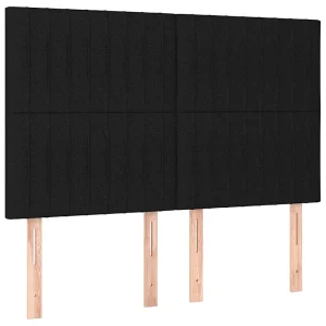 Hoofdbord zwart 144x5x118/128 cm stof Hoofdbord zwart 144x5x118/128 cm stof