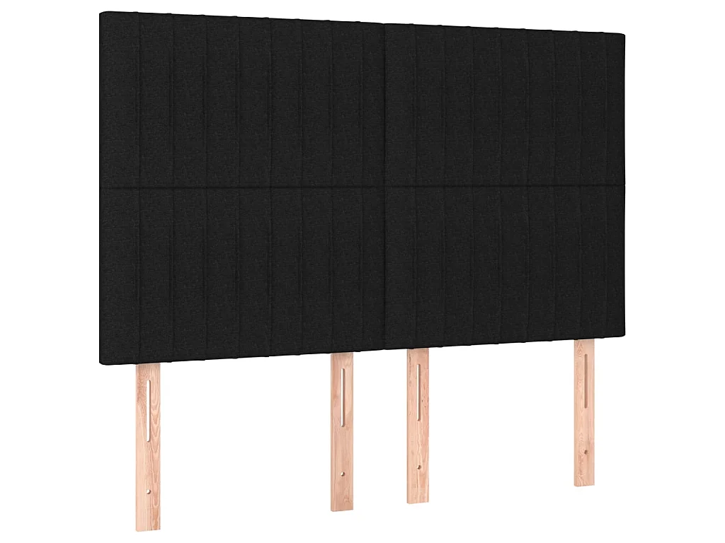 Hoofdbord zwart 144x5x118/128 cm stof
