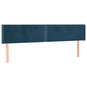 Hoofdbord met randen 163x16x78/88 cm fluweel donkerblauw Hoofdbord met randen 163x16x78/88 cm fluweel donkerblauw