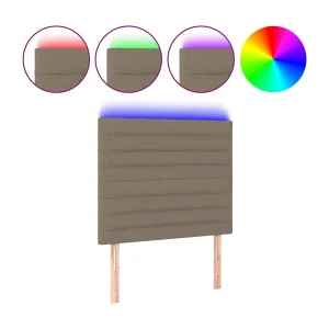 Hoofdbord LED 80x5x118/128 cm stof taupe