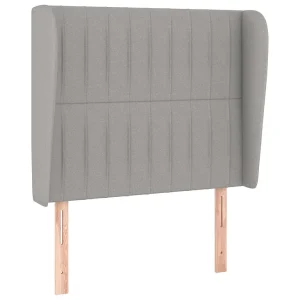 Hoofdbord met randen 83x23x118/128 cm stof lichtgrijs Hoofdbord met randen 83x23x118/128 cm stof lichtgrijs