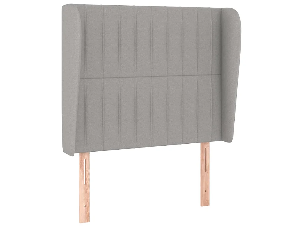 Hoofdbord met randen 83x23x118/128 cm stof lichtgrijs