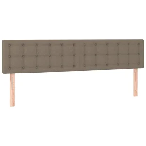Hoofdborden 200x5x78/88 cm stof taupe
