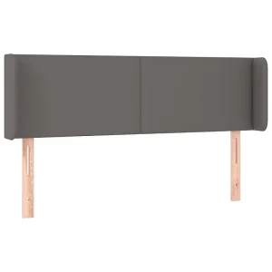 Hoofdbord met randen 147x16x78/88 cm kunstleer grijs