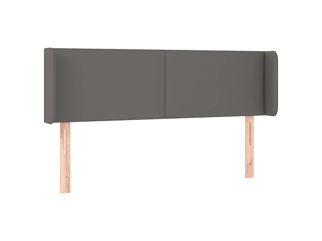Hoofdbord met randen 147x16x78/88 cm kunstleer grijs