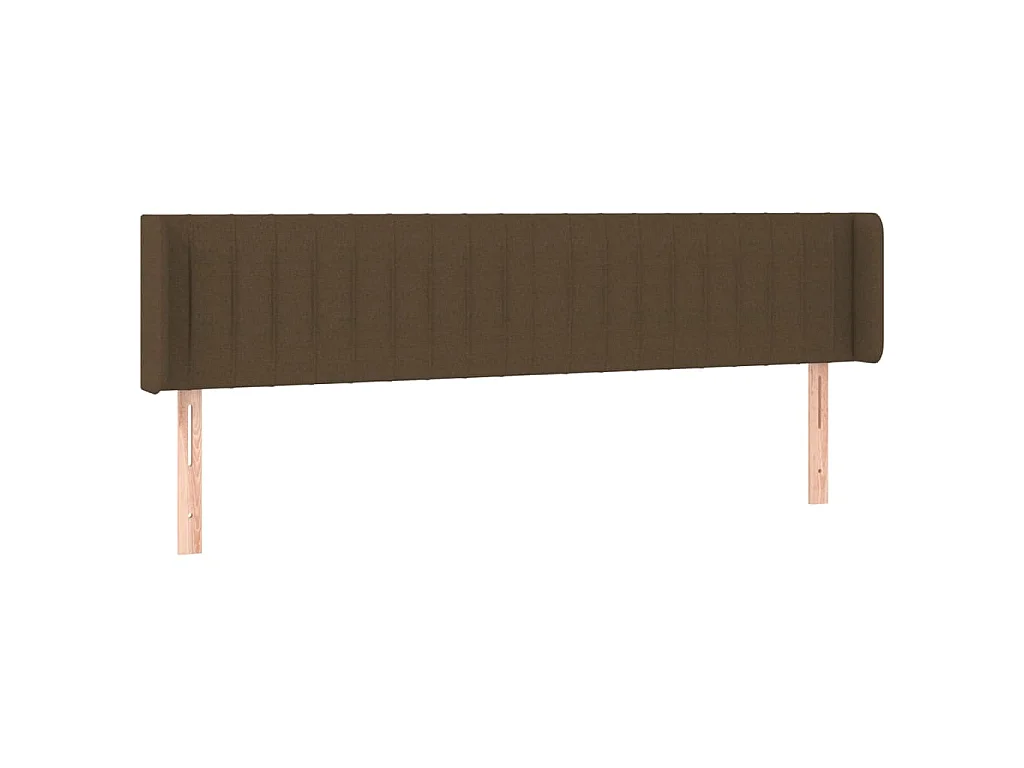 Hoofdbord met randen 163x16x78/88 cm stof donkerbruin