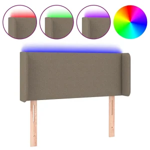 Hoofdbord LED 93x16x78/88 cm stof taupe
