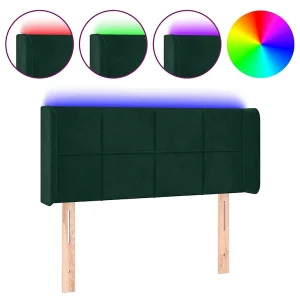 Hoofdbord LED 93x16x78/88 cm fluweel donkergroen