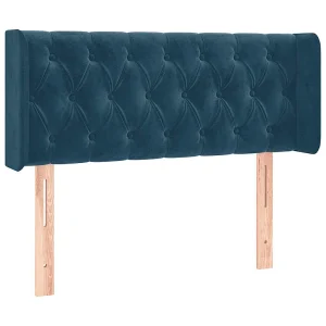 Hoofdbord met randen 93x16x78/88 cm fluweel donkerblauw Hoofdbord met randen 93x16x78/88 cm fluweel donkerblauw