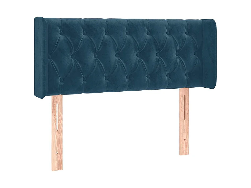 Hoofdbord met randen 93x16x78/88 cm fluweel donkerblauw