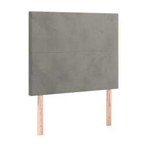 Hoofdbord lichtgrijs 80x5x118/128 cm fluweel