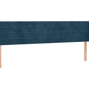 Hoofdbord met randen 203x23x78/88 cm fluweel donkerblauw Hoofdbord met randen 203x23x78/88 cm fluweel donkerblauw