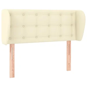 Hoofdbord met randen 93x23x78/88 cm kunstleer crèmekleurig Hoofdbord met randen 93x23x78/88 cm kunstleer crèmekleurig