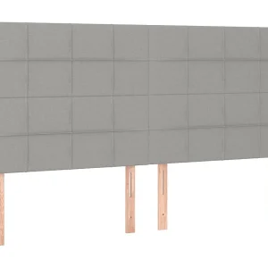 Hoofdbord lichtgrijs 160x5x118/128 cm stof