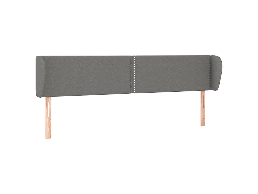 Hoofdbord met randen 203x23x78/88 cm stof donkergrijs