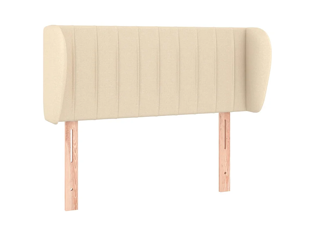 Hoofdbord met randen 83x23x78/88 cm stof crèmekleurig