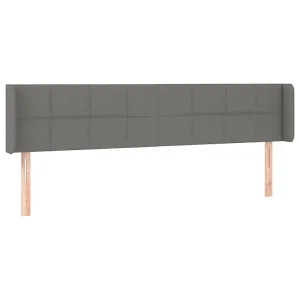 Hoofdbord met randen 183x16x78/88 cm stof donkergrijs Hoofdbord met randen 183x16x78/88 cm stof donkergrijs