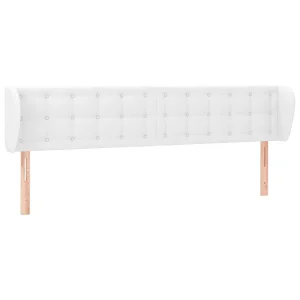 Hoofdbord met randen 203x23x78/88 cm kunstleer wit Hoofdbord met randen 203x23x78/88 cm kunstleer wit