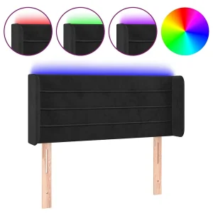Hoofdbord LED 83x16x78/88 cm fluweel zwart