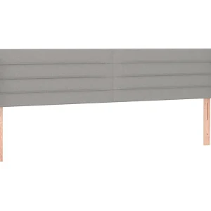 Hoofdbord met randen 163x16x78/88 cm stof lichtgrijs