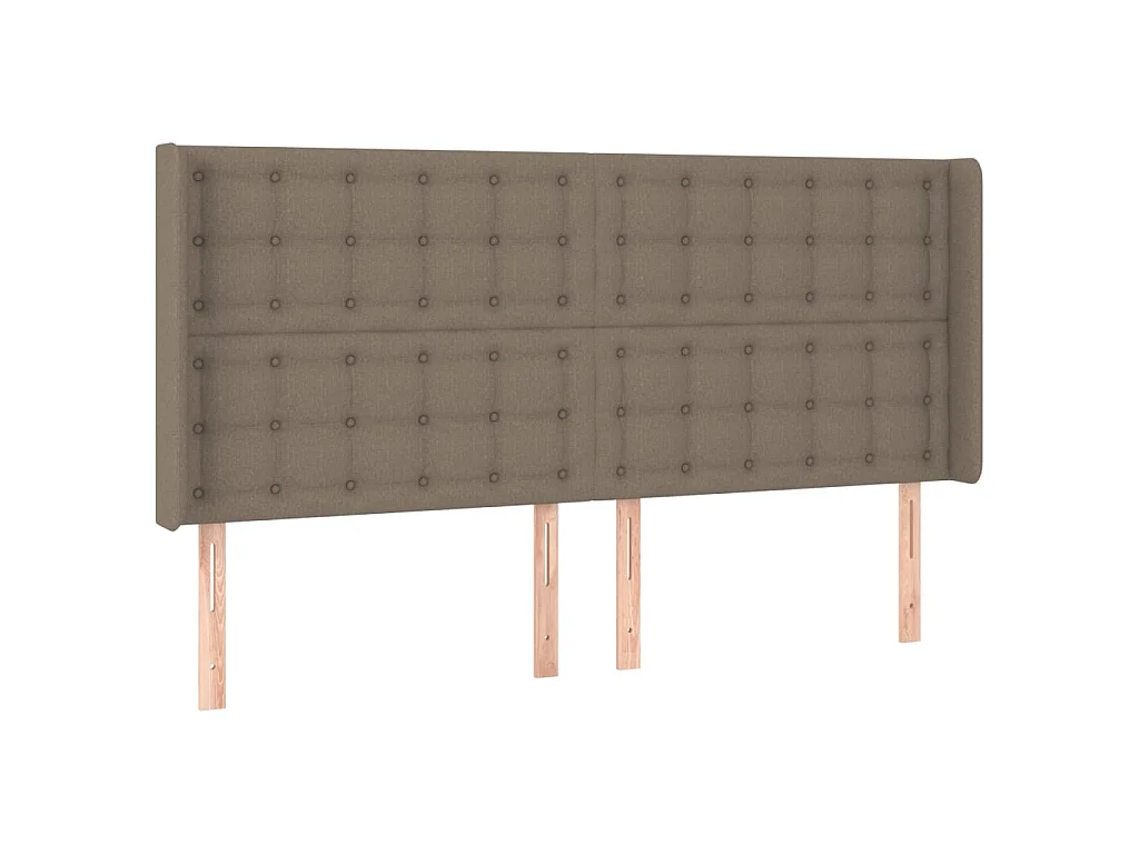 Hoofdbord met randen 203x16x118/128 cm stof taupe