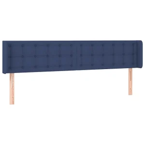 Hoofdbord met randen 163x16x78/88 cm stof blauw Hoofdbord met randen 163x16x78/88 cm stof blauw