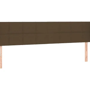 Hoofdbord met randen 203x23x78/88 cm stof donkerbruin Hoofdbord met randen 203x23x78/88 cm stof donkerbruin