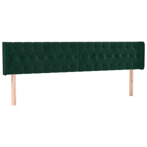 Hoofdbord met randen 183x16x78/88 cm fluweel donkergroen Hoofdbord met randen 183x16x78/88 cm fluweel donkergroen