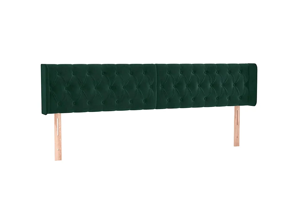 Hoofdbord met randen 183x16x78/88 cm fluweel donkergroen