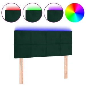 Hoofdbord LED 90x5x78/88 cm fluweel donkergroen