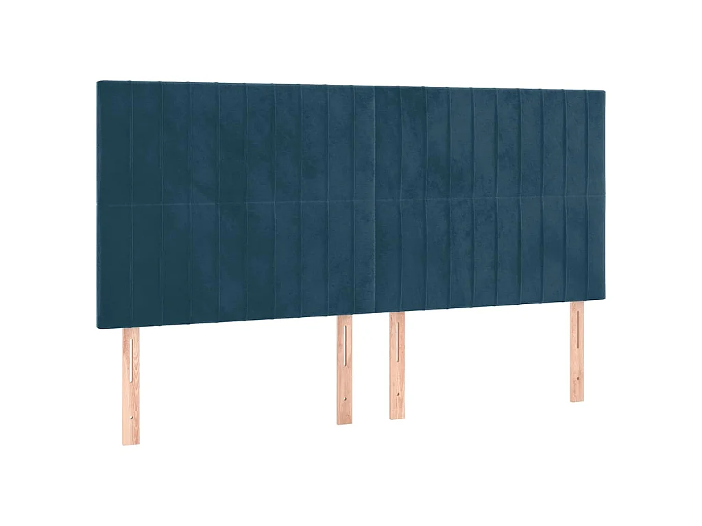Hoofdbord donkerblauw 180x5x118/128 cm fluweel