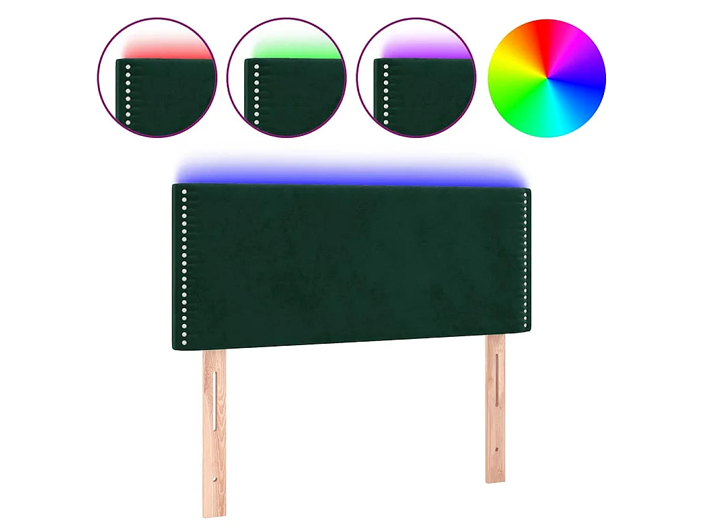 Hoofdbord LED 100x5x78/88 cm fluweel donkergroen