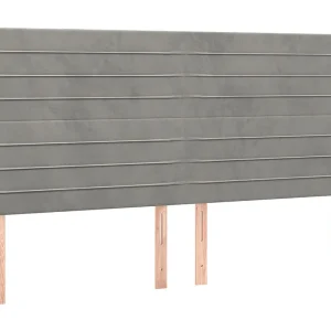 Hoofdbord lichtgrijs 180x5x118/128 cm fluweel Hoofdbord lichtgrijs 180x5x118/128 cm fluweel