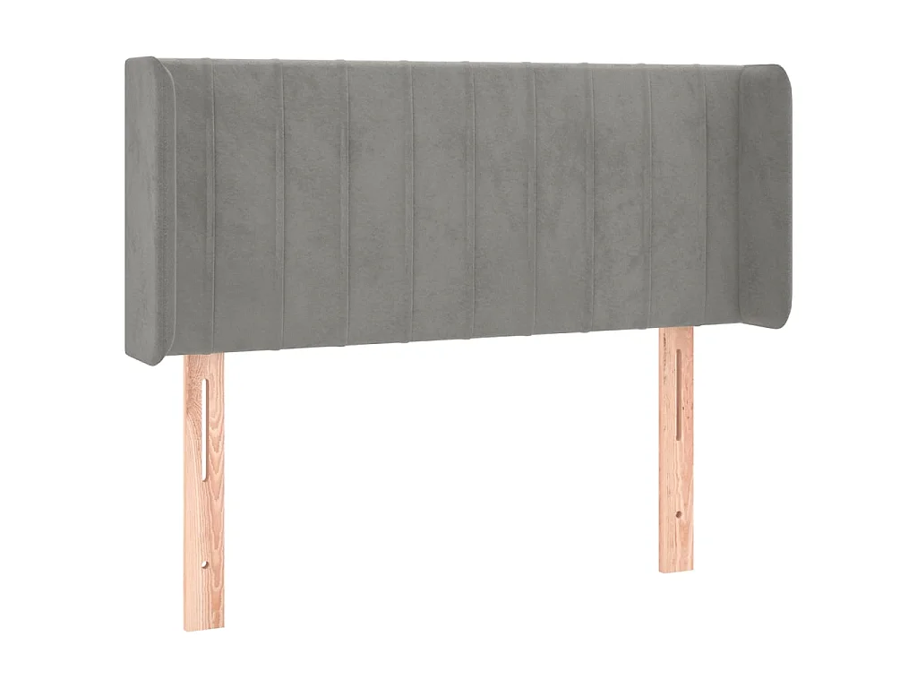 Hoofdbord met randen 83x16x78/88 cm fluweel lichtgrijs
