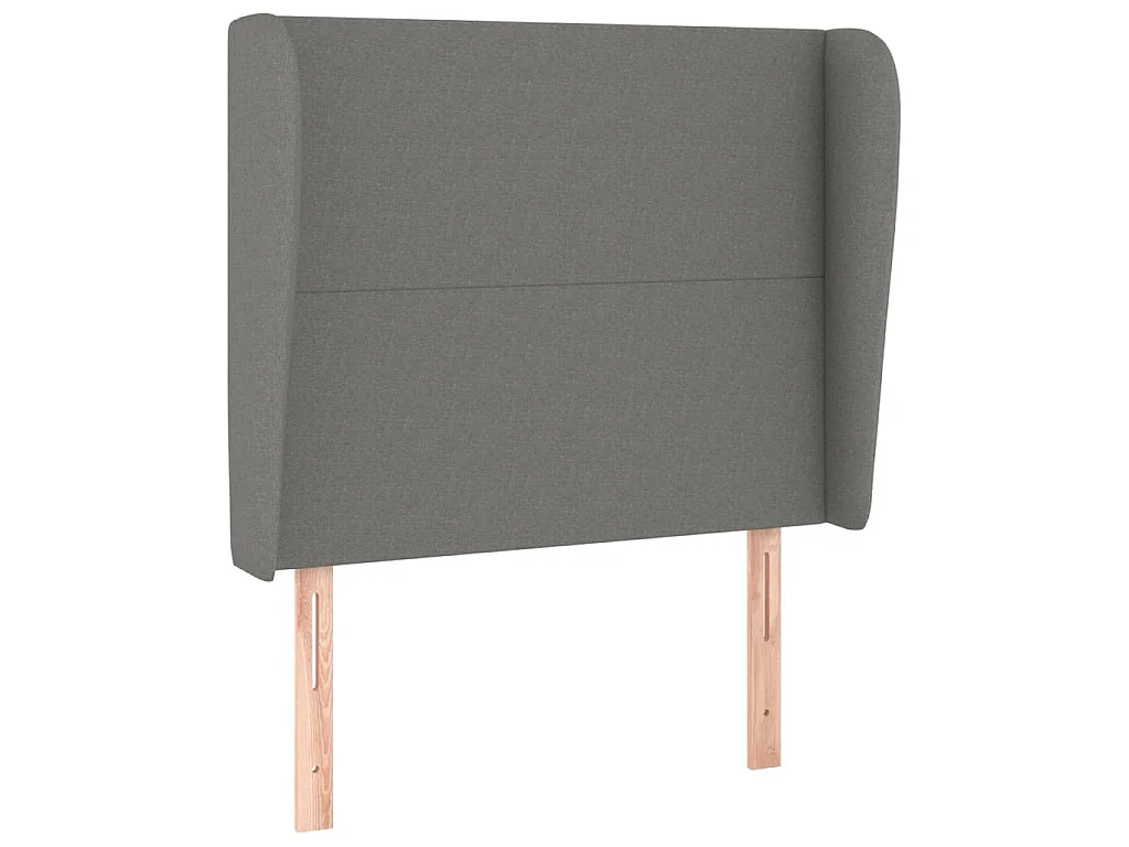 Hoofdbord met randen 83x23x118/128 cm stof donkergrijs
