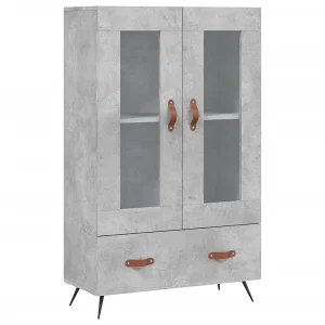Hoge kast 69,5x31x115 cm bewerkt hout betongrijs Hoge kast 69,5x31x115 cm bewerkt hout betongrijs