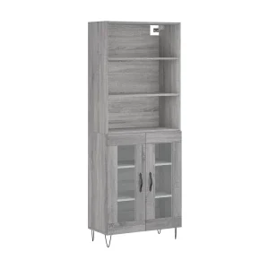 Hoge kast 69,5x34x180 cm bewerkt hout grijs sonoma eikenkleurig Hoge kast 69,5x34x180 cm bewerkt hout grijs sonoma eikenkleurig