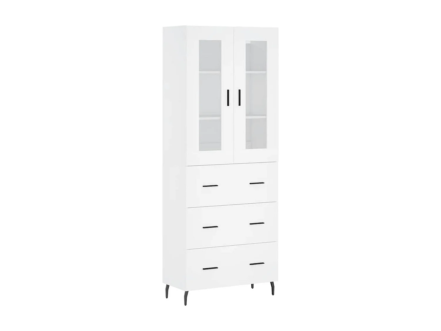 Hoge kast 69,5x34x180 cm bewerkt hout wit