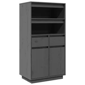 Hoge kast 60x40x116,5 cm massief grenenhout grijs Hoge kast 60x40x116,5 cm massief grenenhout grijs