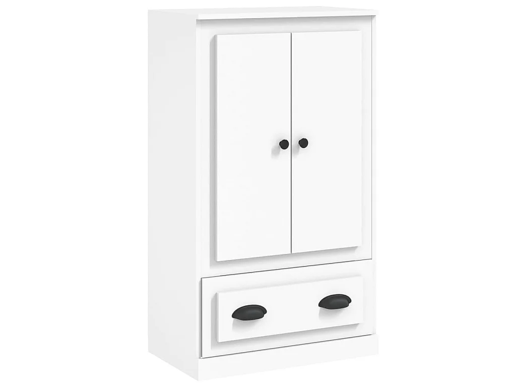 Hoge kast 60x35,5x103,5 cm bewerkt hout wit